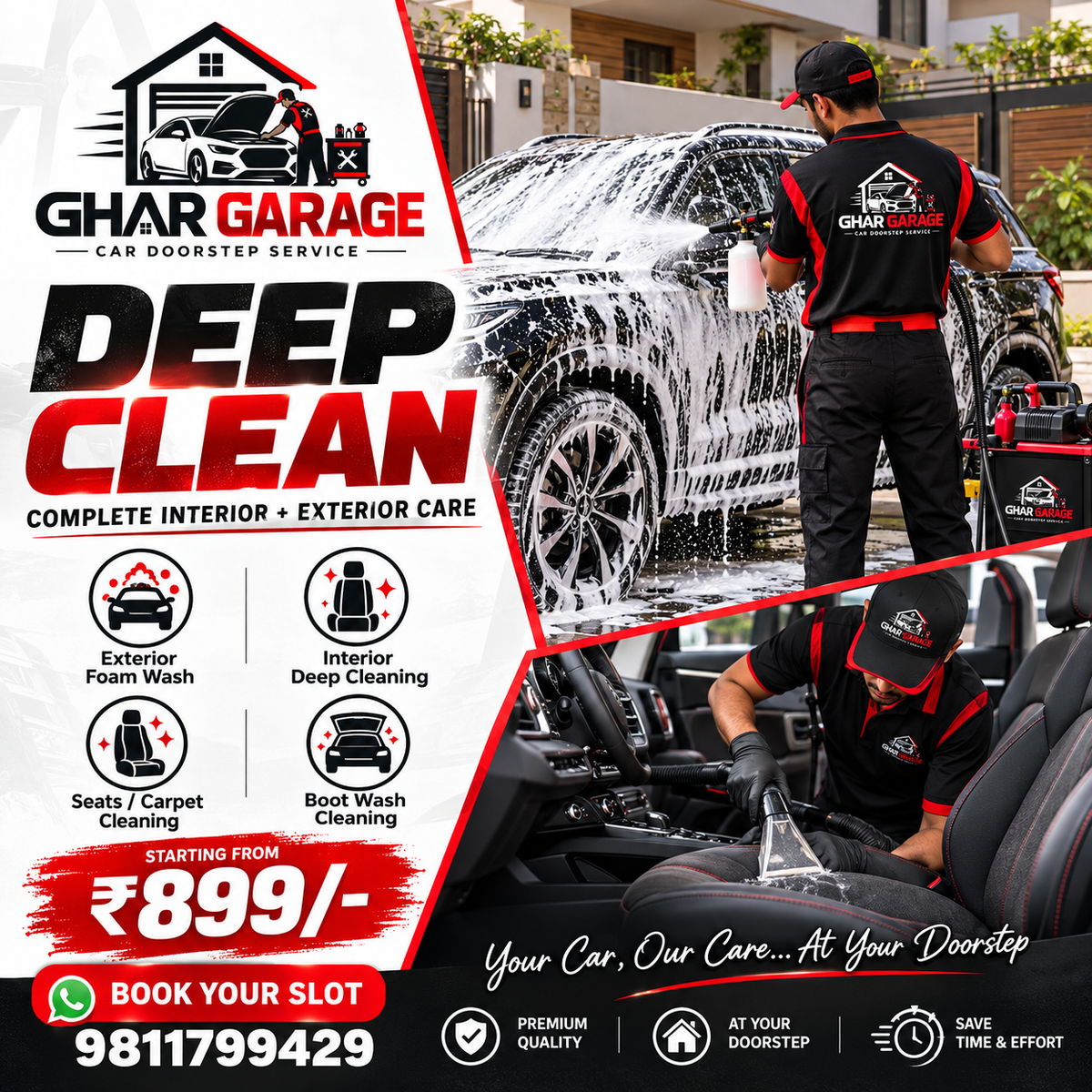 Deep Car Cleaning at Home – Interior + Exterior